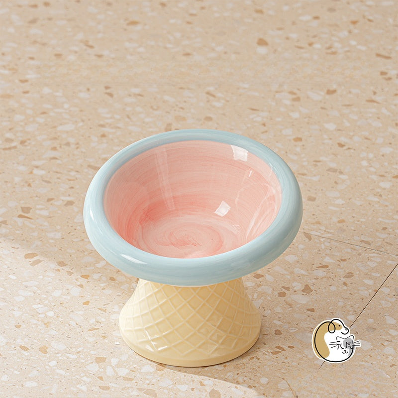 Ceramic Pet Food Bowl with Anti-Spill Design