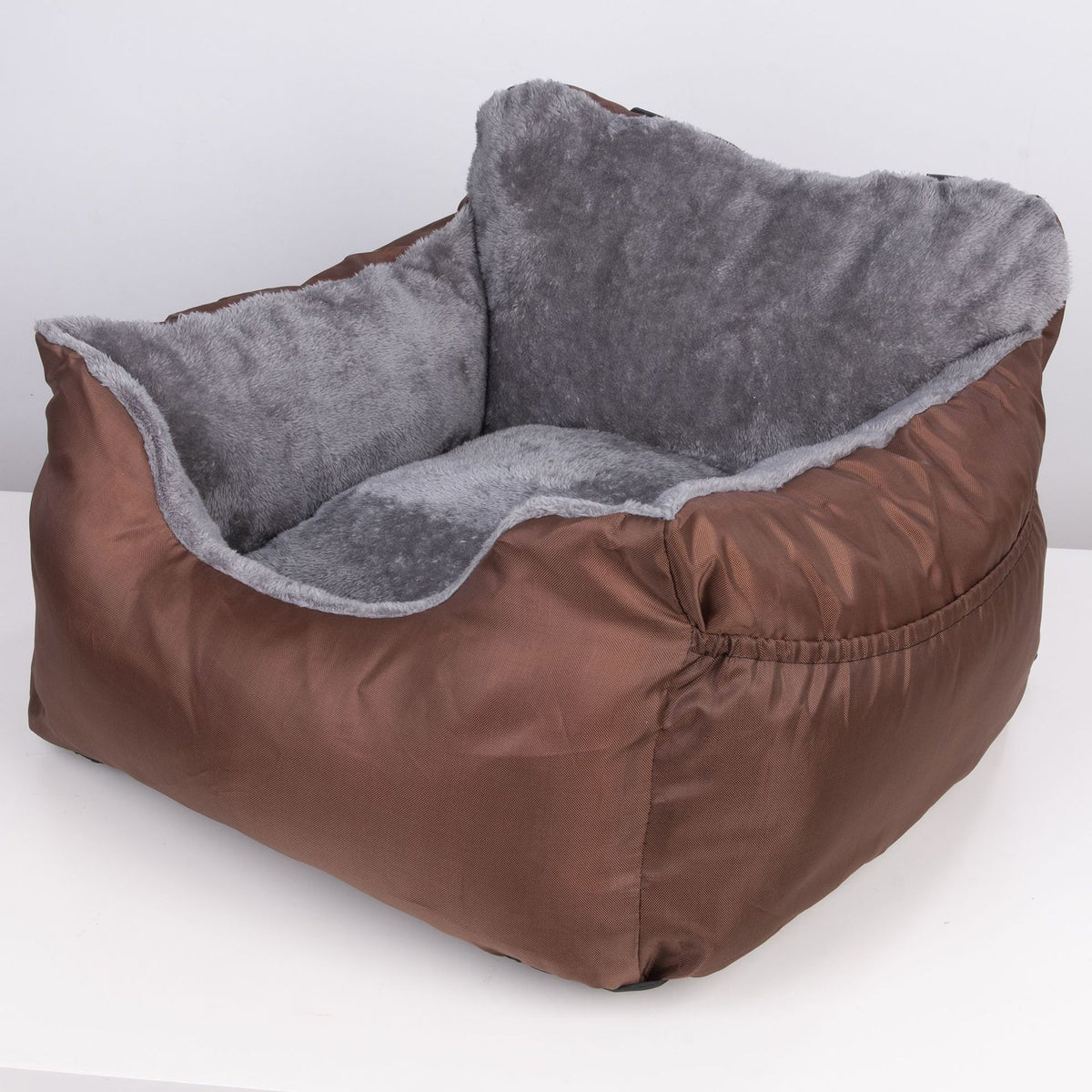 Burgundy pet car seat cover and bed for travel