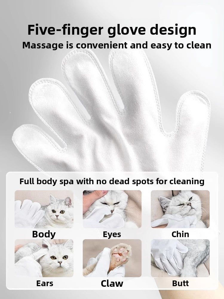 Disposable Pre-Moistened Pet Cleaning Gloves for Cats and Dogs