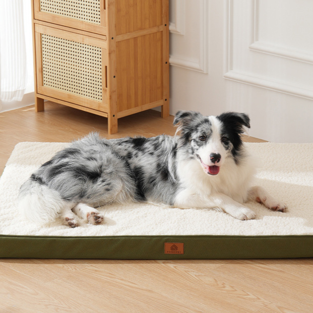 Thick Dog Bed Cushion Mat with Removable Washable Cover