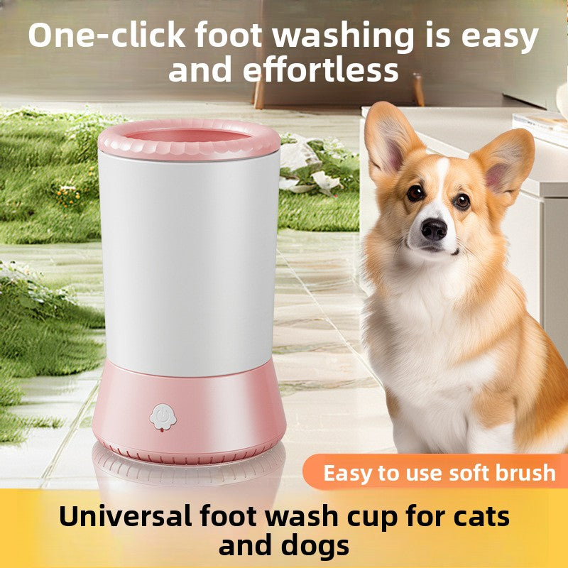 USB Rechargeable Paw Cleaning Cup with Rotating Brush, Dogs and Cats