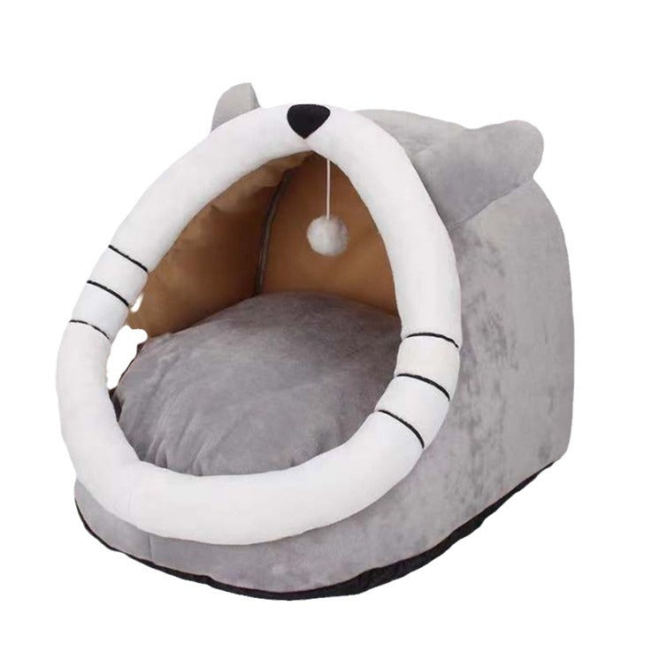 Cute animal enclosed pet cave house, product detail photo