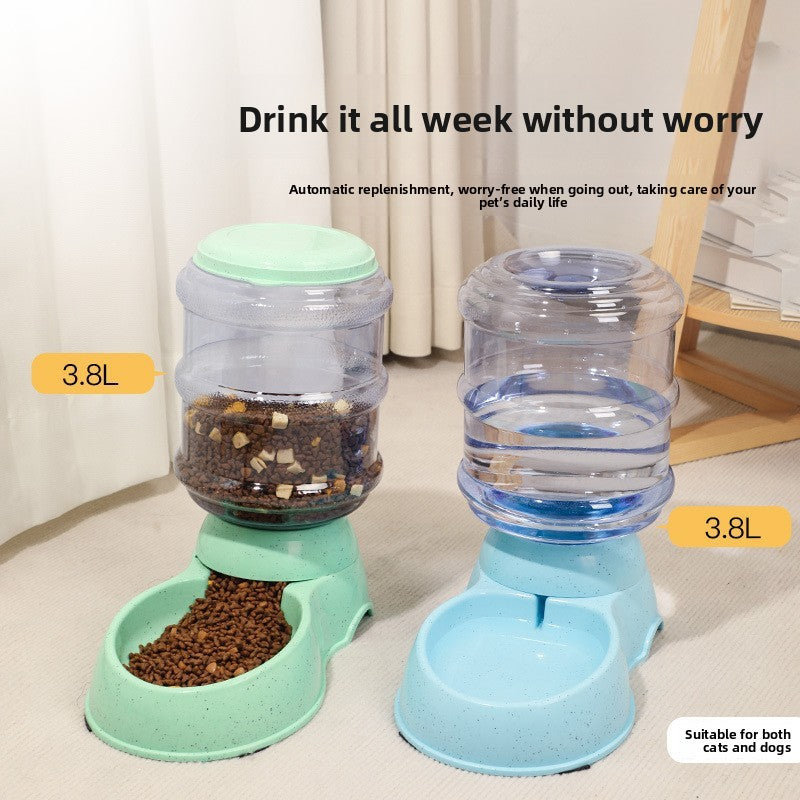 Automatic Gravity Pet Water and Food Feeder 3.8L with Anti-Spill Design