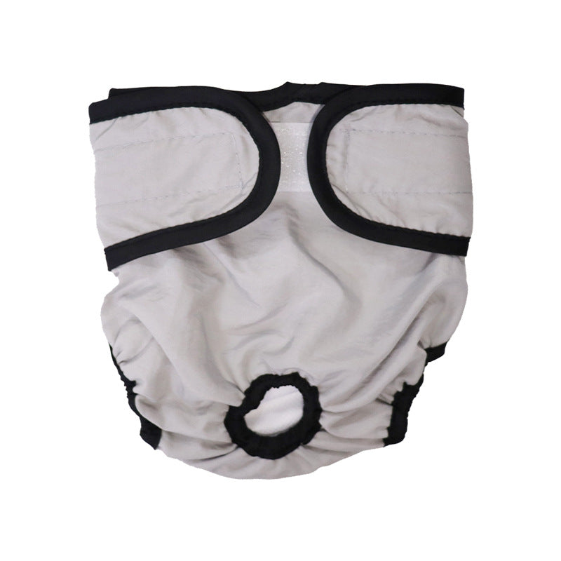 Reusable dog hygiene pants with hook and loop fastening in Male Pink, material detail