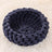 Soft velvet hand-woven round knot pet bed in Navy Blue, size 35cm