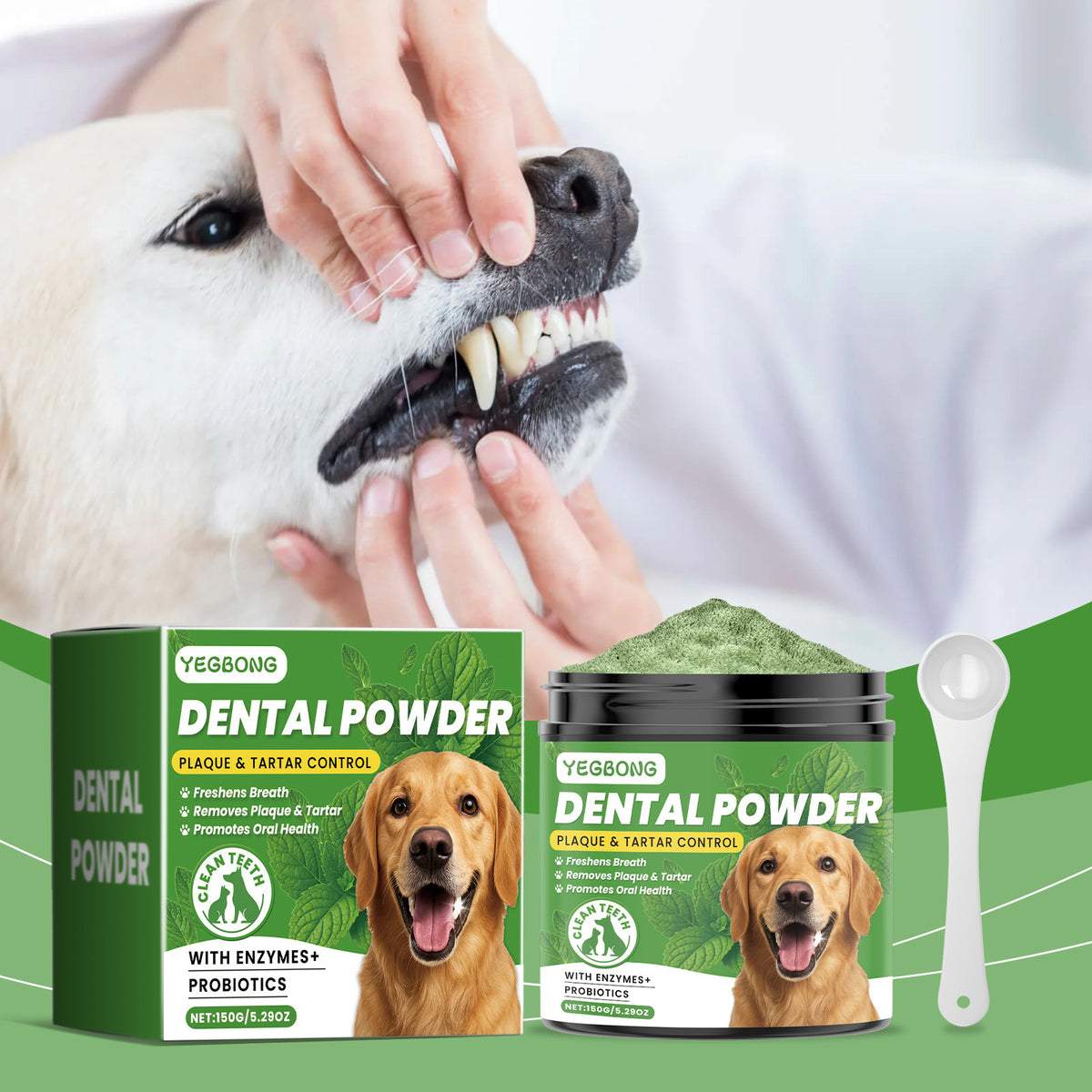 Dog Teeth Cleaning Powder for Fresh Breath and Whiter Teeth