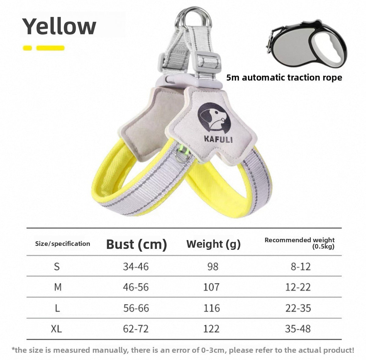 Breathable mesh Y-shape dog harness, 5 sizes available