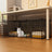 Indoor plastic cat cage with litter area and cat bed, view 1