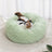 Light grey round plush pet bed with deep nest shape, photo 10