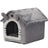 Grey enclosed cat cave bed with removable cushion, photo 5
