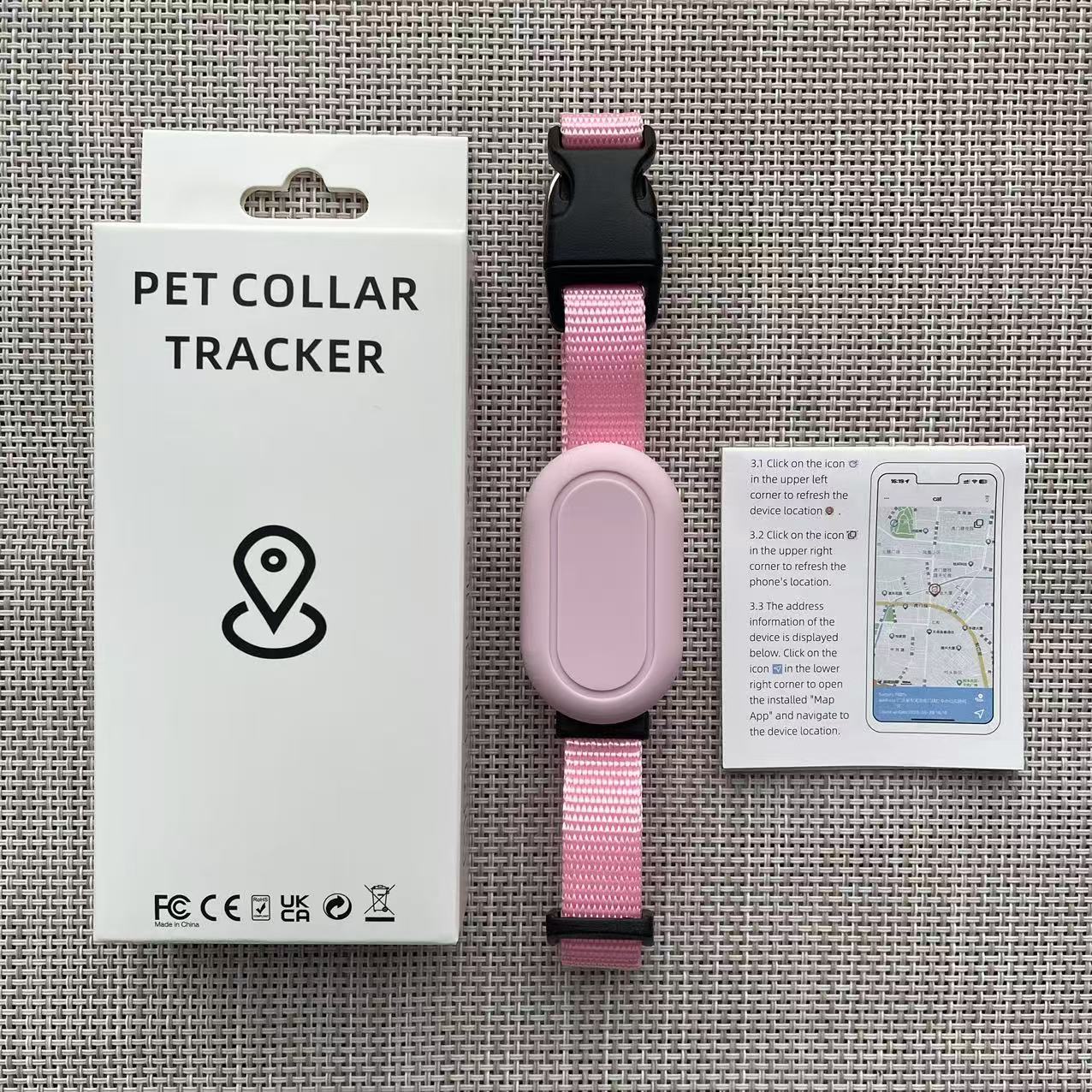 Bluetooth pet tracker tag for cats and dogs in Blue Standard Version, side view