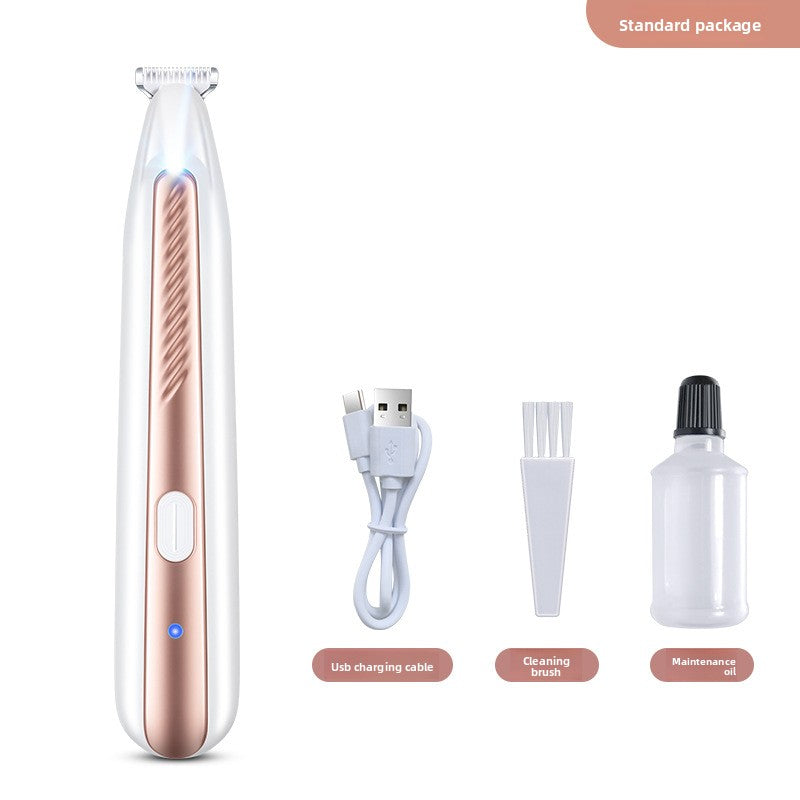 Waterproof Mini Face and Paw Shaver, Quiet Ceramic Blade with LED