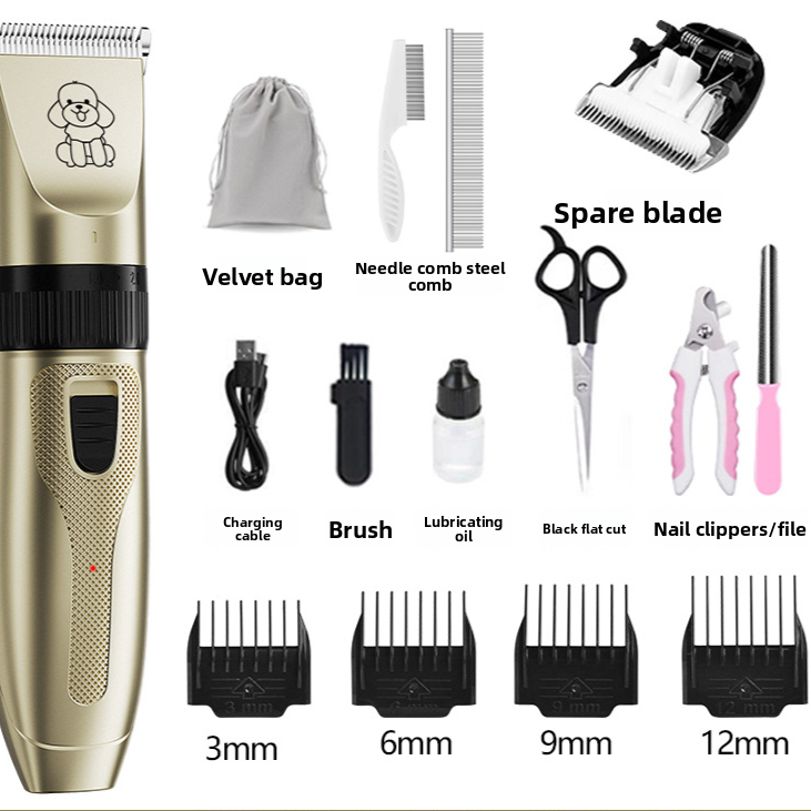 Cordless Pet Hair Clipper with Upgraded Ceramic Blade and Combs