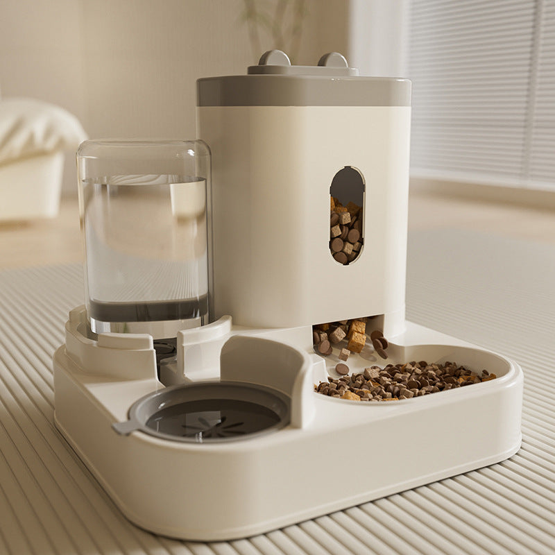 Two-in-One Automatic Pet Feeder Bowl with Food and Water Dispensing for Cats