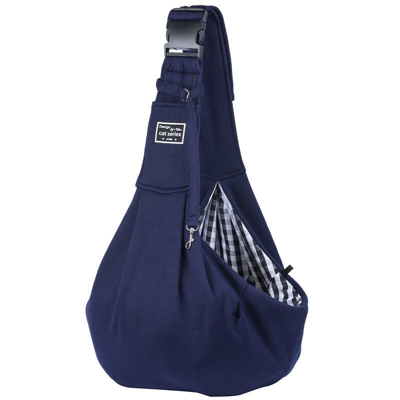 Grey pet sling carrier bag with adjustable shoulder strap, photo 7