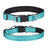 Reflective padded dog collar with locking buckle in Turquoise Green Printed, material detail