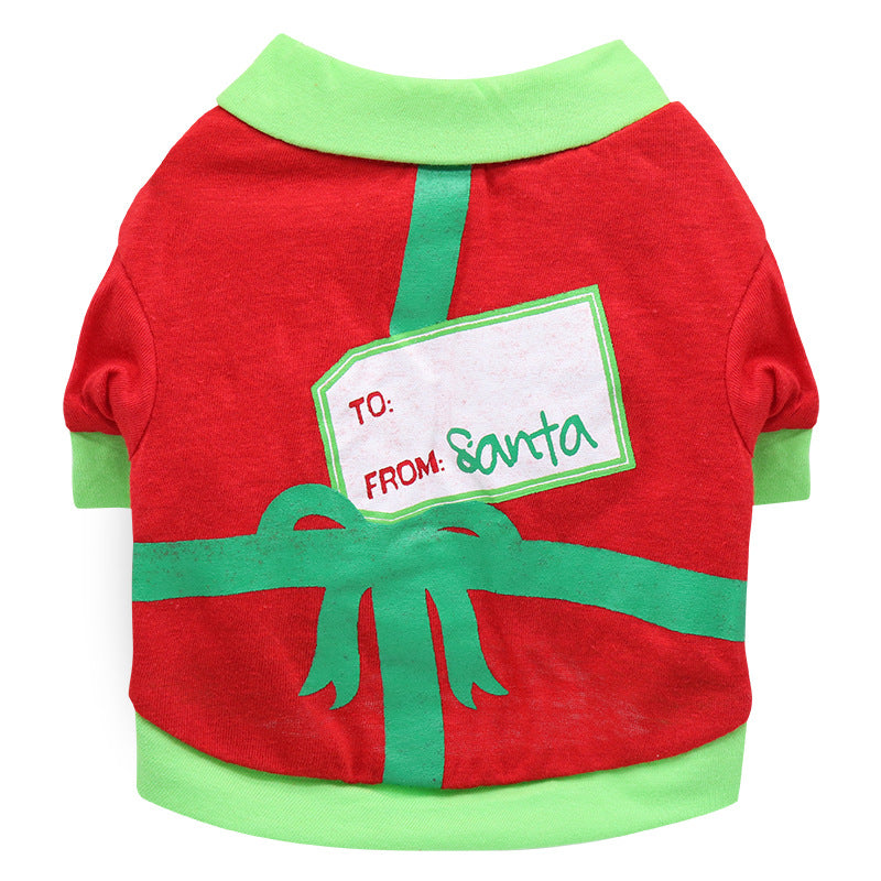 Cotton holiday pet T-shirt for small dogs and cats in White Mask, top view