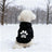 Hooded fleece sweatshirt for small dogs and cats in Black Paw Print, front view