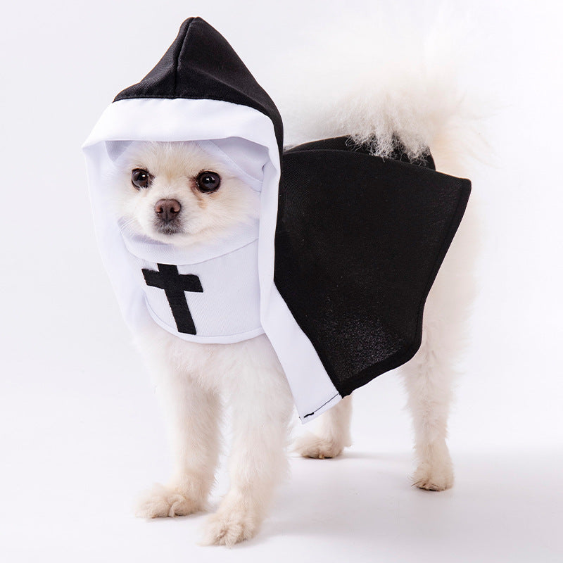 Funny nun costume for small cats and dogs