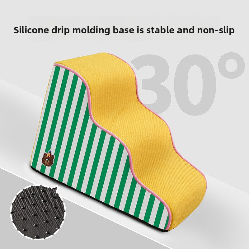 Gentle slope two-step dog stairs, alternative angle view
