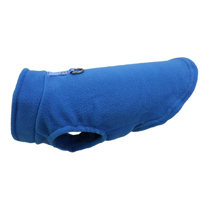Warm fleece dog vest in 9 colour options