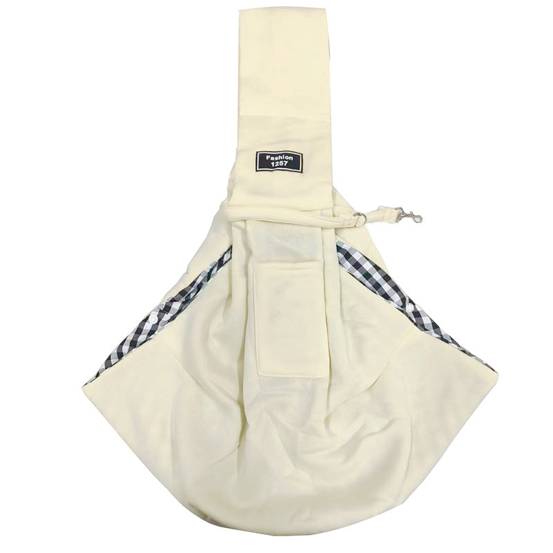 Foldable pet carrier shoulder bag for cats, detail and texture view
