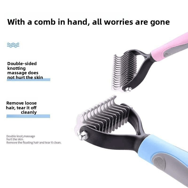 Reusable Dog Hair Remover Comb, Dual-Sided Detangling Tool
