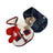 Christmas coral fleece pet vest with matching scarf, showing size and shape