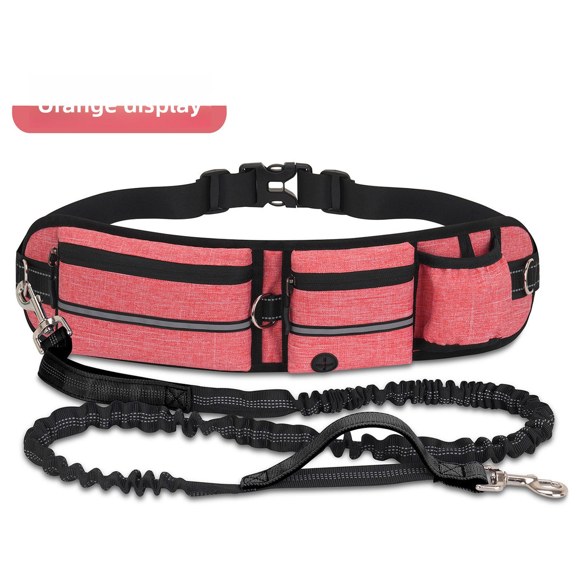 Dog walking waist bag with hands free lead and pockets, view 4