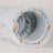Grey foldable long plush round cat tunnel bed, view 3
