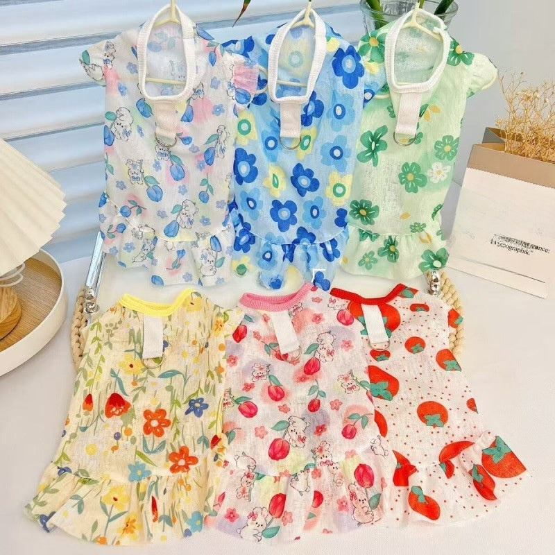 Coral fleece pet dress for dogs and cats, available in 6 colours, image 2