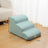 Sky blue three-step dog stairs with removable cover