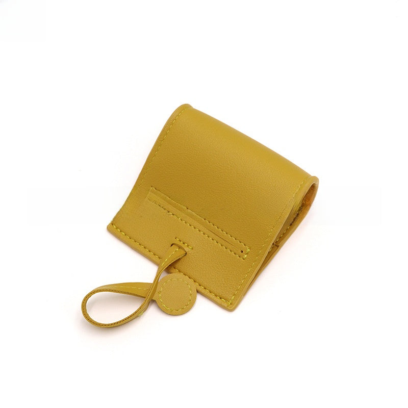 Round faux leather poo bag dispenser with clip, product image 10