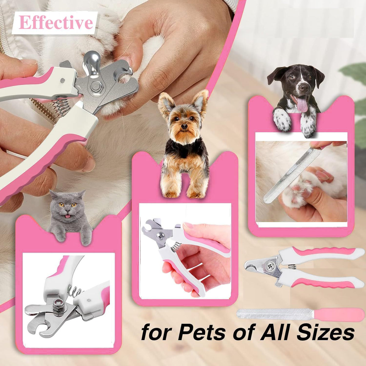 7-Piece Dog Grooming Kit with Stainless Steel Combs and Nail Cutter