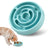 Slow Feed Dog Bowl with Anti-Slip Base, 20.5cm Interactive Maze Pet Dish in Three Colours