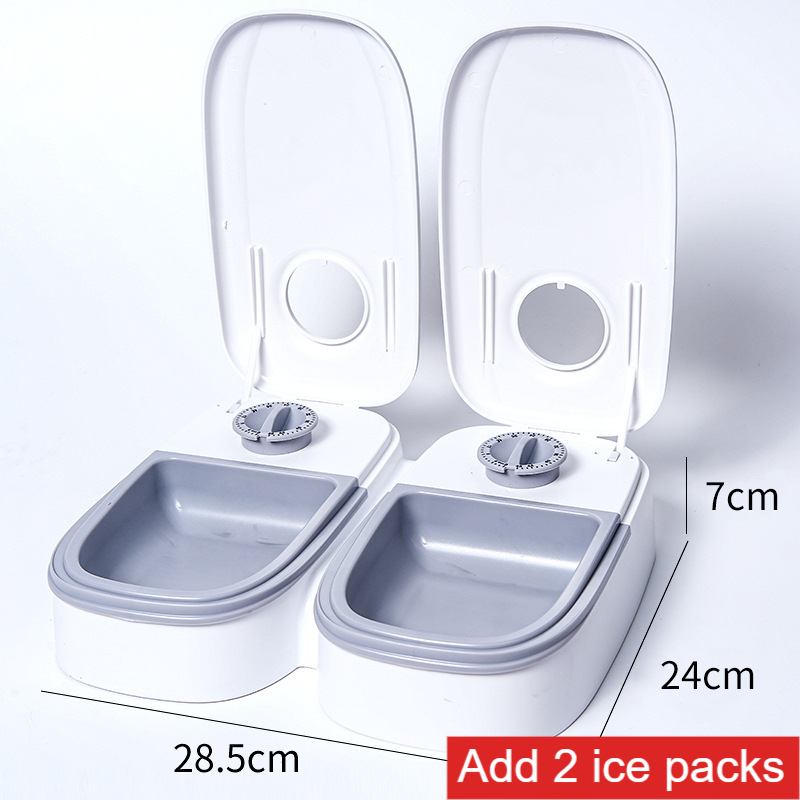 Smart Automatic Pet Feeder with Timed Single or Double Meal Dispensing and Ice Pack Option