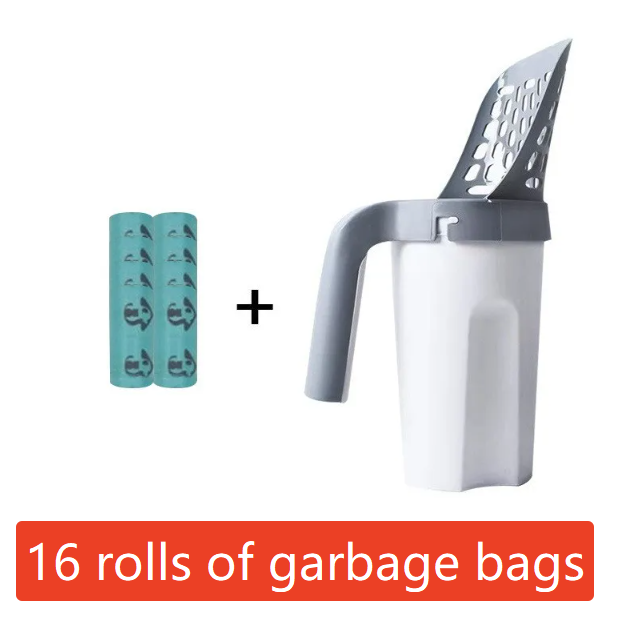 Cat Litter Scoop with Built-In Waste Bin and Storage