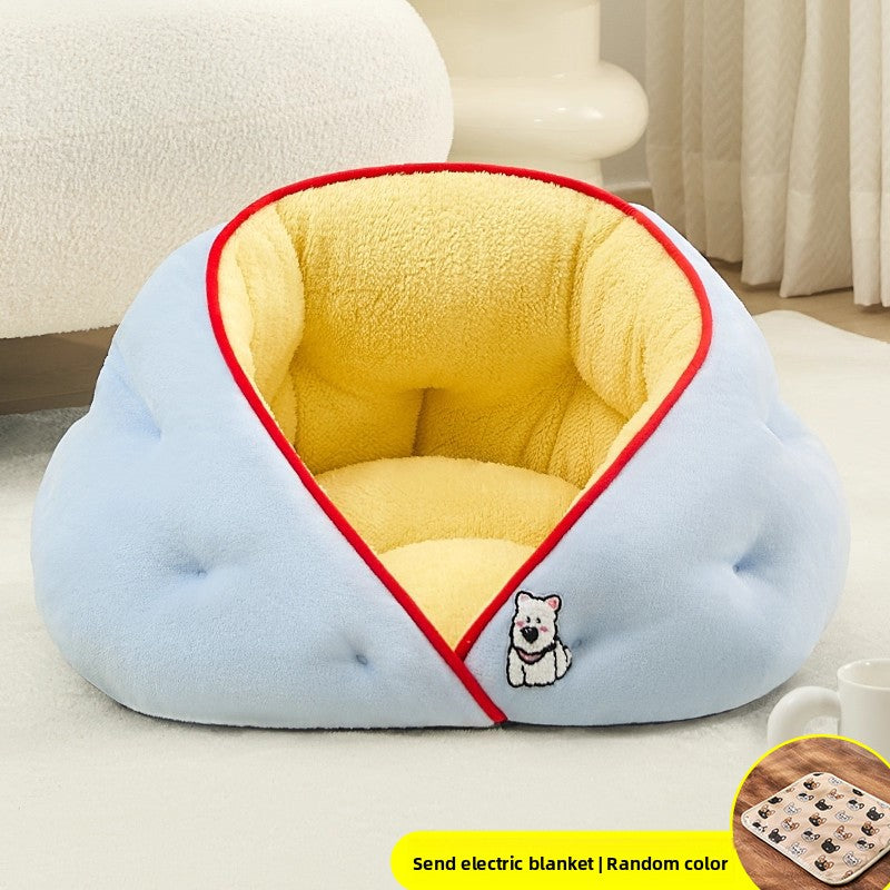 Round raised edge dog bed, detail photo 21