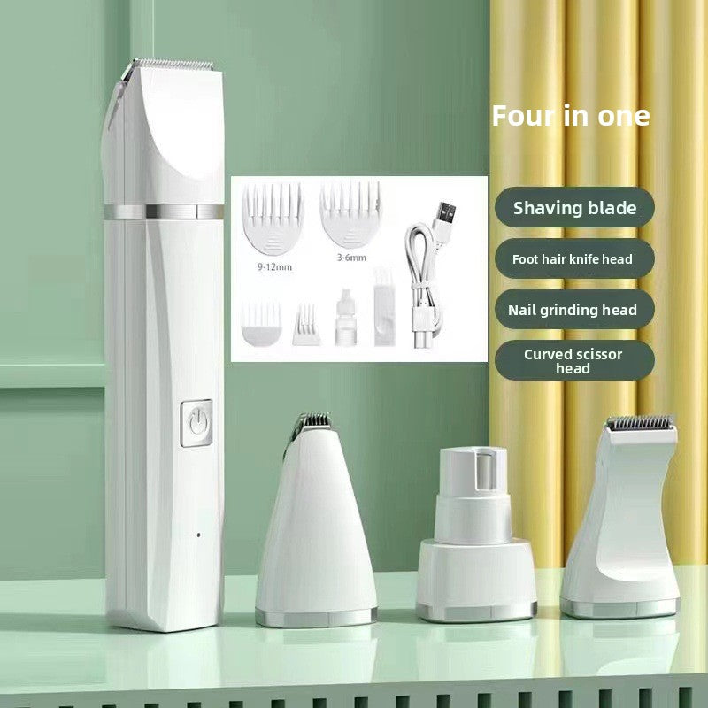 Electric Pet Trimmer Kit with Paw Trimmer and Nail Grinder Heads