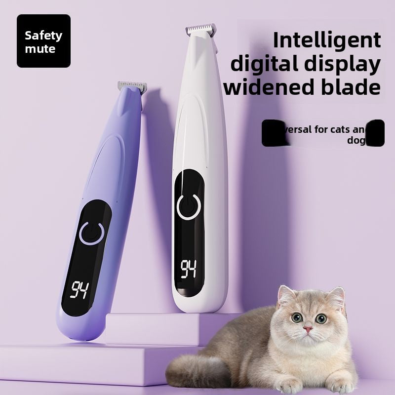 LED Display Paw Hair Trimmer for Dogs and Cats, Wide or Narrow Blade