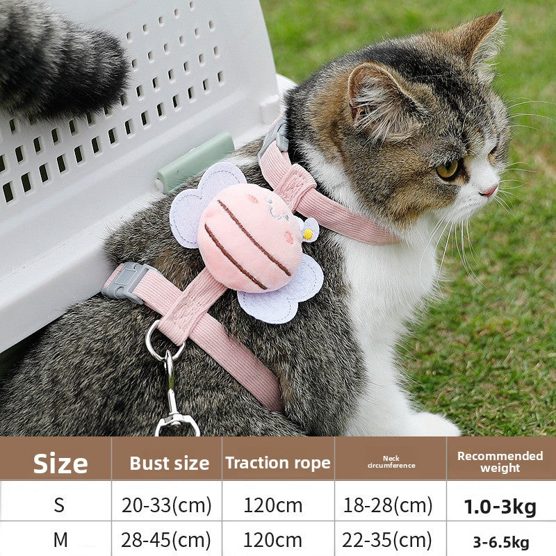 Yellow bumblebee vest harness and lead for small dogs and cats