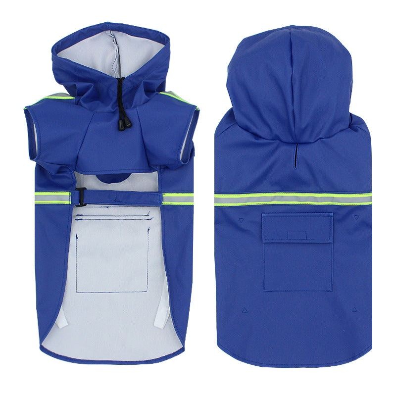 Waterproof hooded dog rain jacket with reflective trim, available in 4 colours, image 16