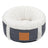 Light grey plaid cat bed in 40cm diameter