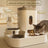 Automatic Pet Food and Water Dispenser with Gravity Feed, 2.3L Food and 1L Water Tank