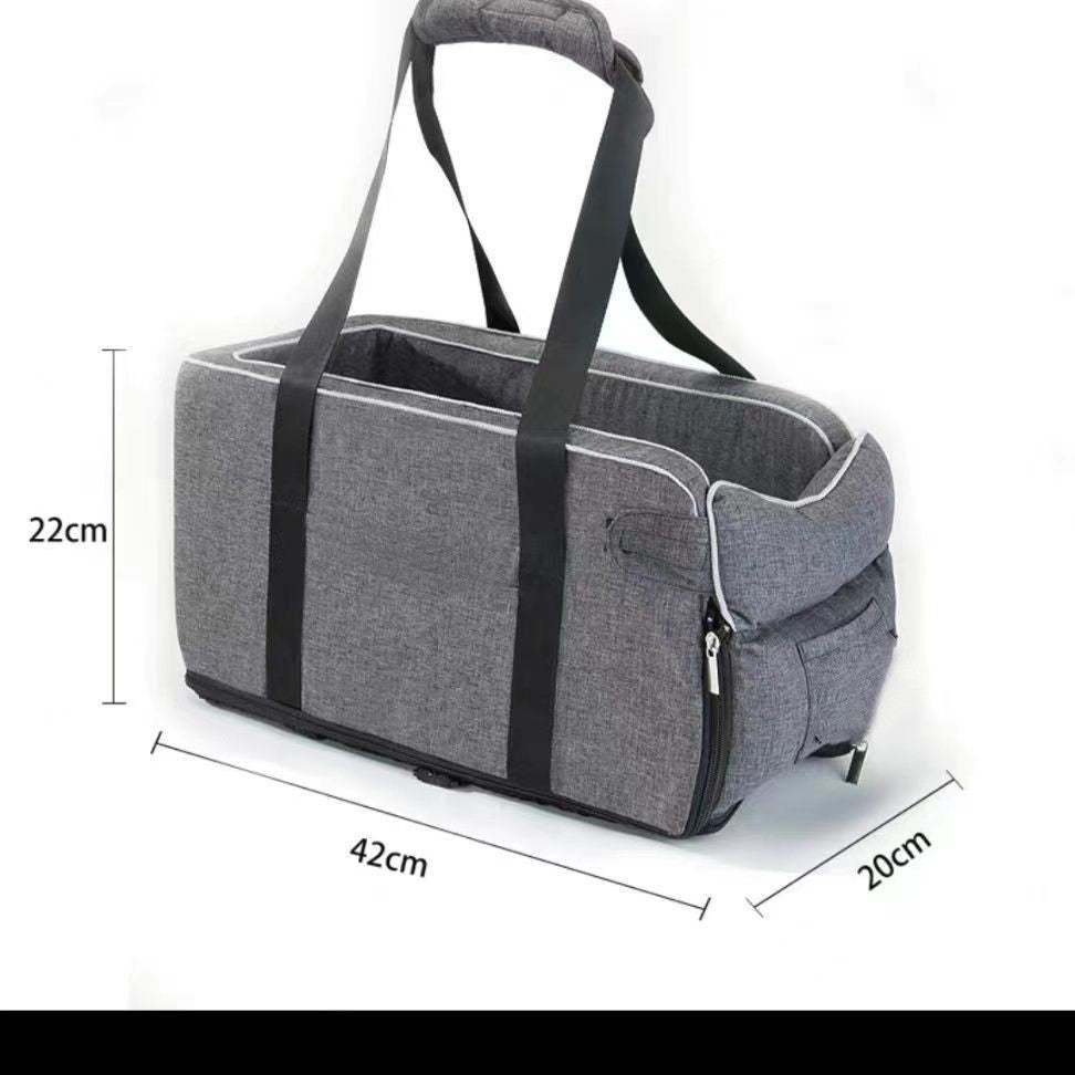 Dog car seat for small dogs and puppies in Grey with Mesh Cover