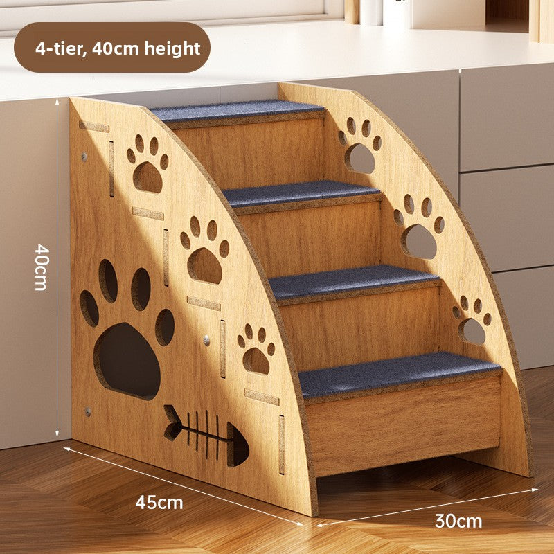 Carpeted pet ramp stairs with non-slip surface for beds, photo 8