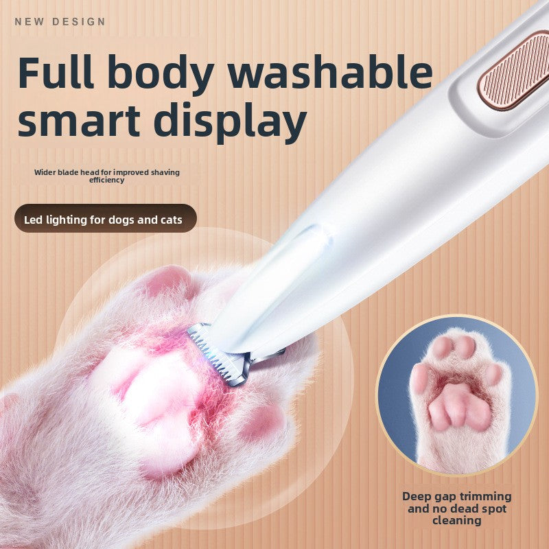 Waterproof Pet Hair Trimmer with LED Light and Clipper Oil