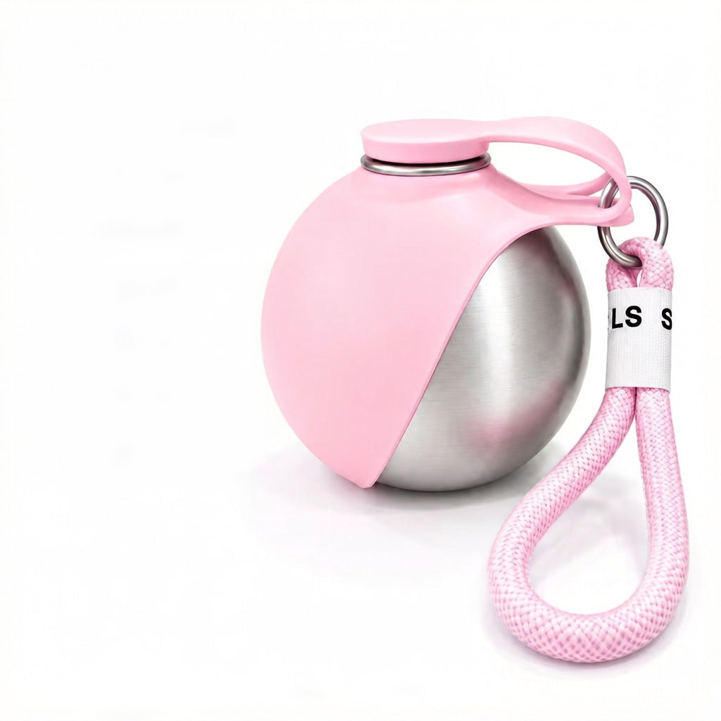 Round stainless steel pet water bottle
