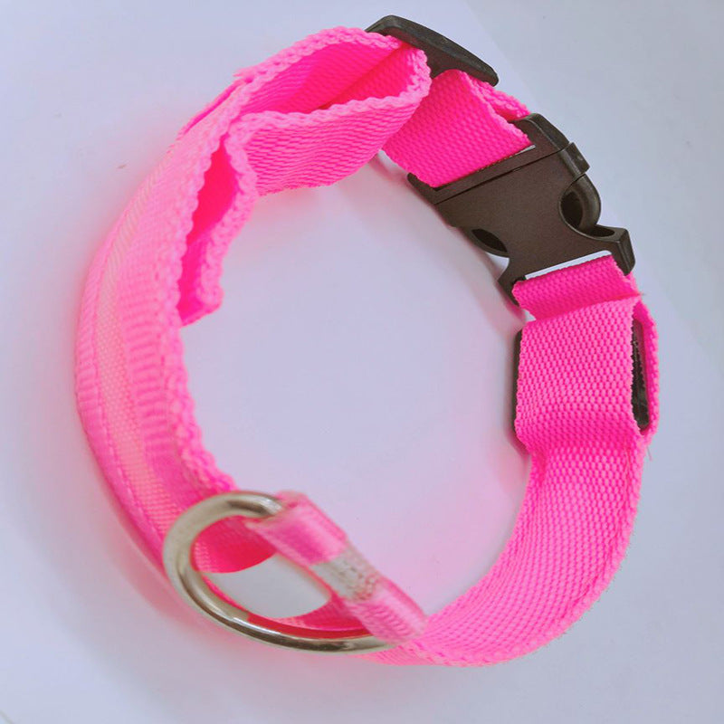 USB rechargeable LED collar for dogs and cats in Green, material detail