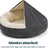 Plush pet house with removable cover and blanket, product detail photo